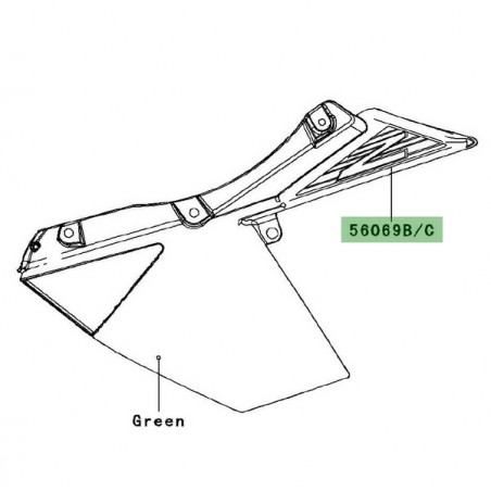 Autocollant "Z" écope de radiateur inférieure Kawasaki Z1000 Vert Candy Lime/Noir Ebony 2011 | Moto Shop 35