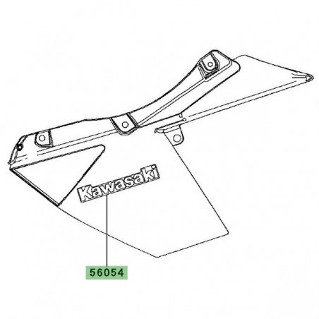 Autocollant "Kawasaki" écope de radiateur inférieure Kawasaki Z1000 (2012) | Moto Shop 35
