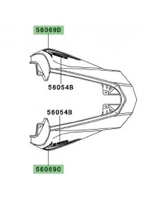 Autocollant décoratif coque arrière Kawasaki Z1000 Black Edition (2012) | Moto Shop 35