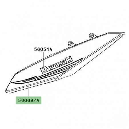 Autocollant décoratif écope de radiateur centrale Kawasaki Z1000 vert (2011) | Moto Shop 35
