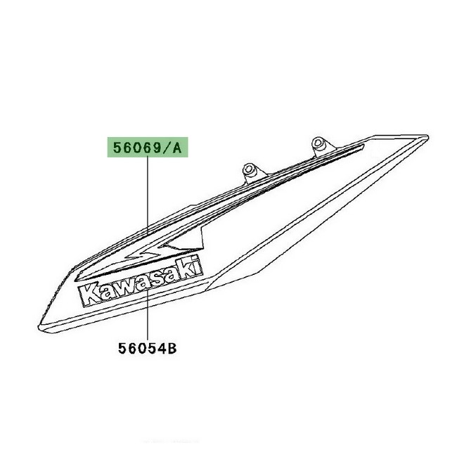 Autocollant décoratif écope de radiateur centrale Kawasaki Z1000 vert (2013) | Moto Shop 35