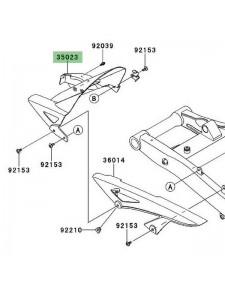 Garde-boue arrière Kawasaki Z1000 (2010-2016) | Réf. 350230381