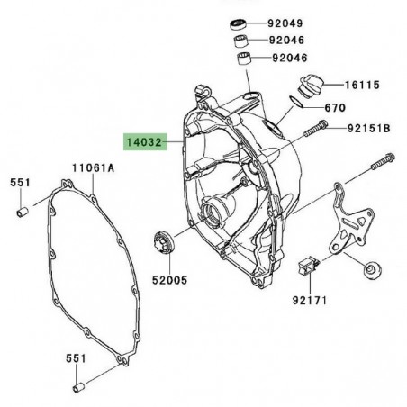 Carter d'embrayage Kawasaki Z1000 (2010-2013) | Réf. 140320589