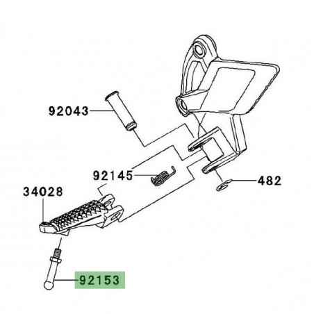 Téton de repose-pieds avant Kawasaki Z1000 (2010 et +) | Réf. 921531938