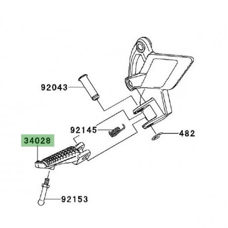 Repose-pieds avant gauche Kawasaki Z1000 (2010 et +) | Réf. 340280092
