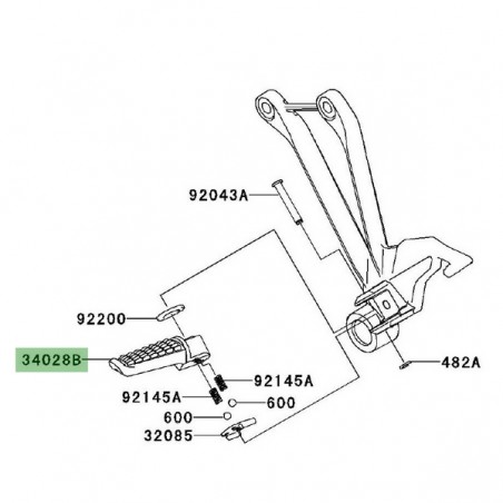 Repose-pieds arrière gauche Kawasaki Z1000 (2010 et +) | Réf. 340280094