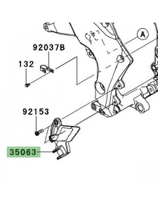 Platine repose-pieds avant gauche Kawasaki Z1000 (2010 et +) | Réf. 35063065718R