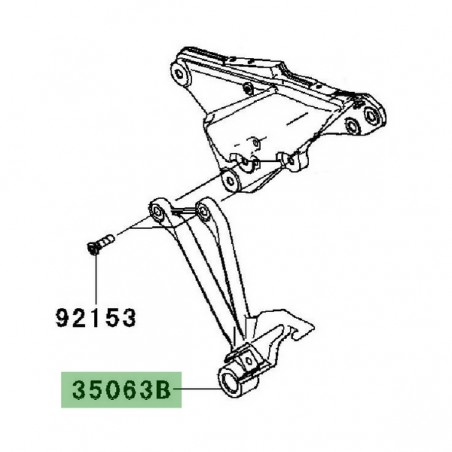 Platine repose-pieds arrière gauche Kawasaki Z1000 (2010 et +) | Réf. 35063065918R