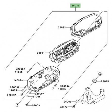 Bloc compteur Kawasaki Z1000 (2010-2013) | Moto Shop 35