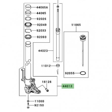 Tube de fourche gauche Kawasaki Z1000 (2010-2013) | Réf. 44013017918R