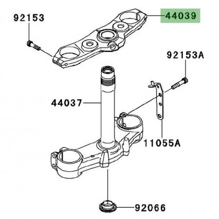 Té de fourche supérieur Kawasaki Z1000 (2010-2013) | Réf. 44039009618R