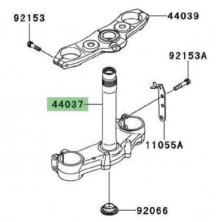 Té de fourche inférieur Kawasaki Z1000 (2010-2013) | Réf. 44037010718R
