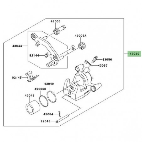 Étrier de frein arrière Kawasaki Z1000 (2010-2013) | Réf. 430800084DJ