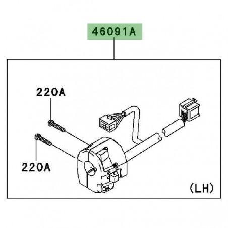 Commodo gauche Kawasaki Z1000 (2010-2013) | Réf. 460910186