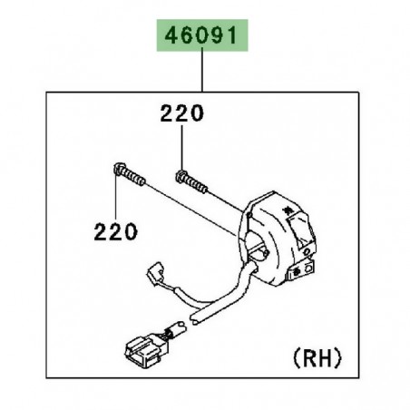 Commodo droit Kawasaki Z1000 (2010-2013) | Réf. 460910185