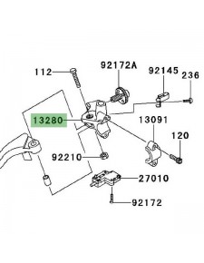 Support rétroviseur gauche Kawasaki Z1000 (2010-2013) | Réf. 132800017