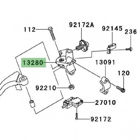 Support rétroviseur gauche Kawasaki Z1000 (2010-2013) | Réf. 132800017