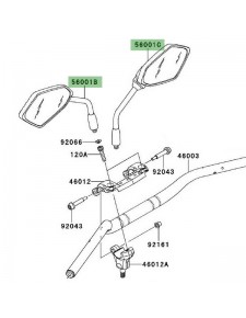 Rétroviseur d'origine Kawasaki Z1000 (2010-2013) | Moto Shop 35