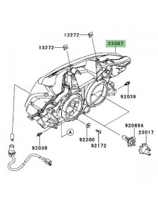 Optique de phare avant Kawasaki Z1000 (2010-2013) | Réf. 230070145