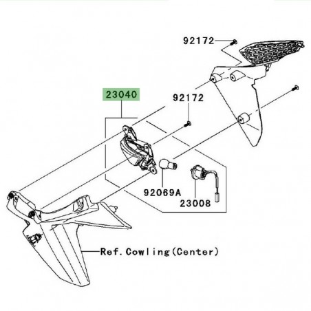 Clignotant avant gauche Kawasaki Z1000 (2010-2013) | Réf. 230400119
