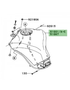 Réservoir à essence Kawasaki Z1000 (2010-2013)