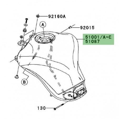 Réservoir à essence Kawasaki Z1000 (2010-2013) | Moto Shop 35
