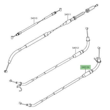 Câble de fermeture des gaz Kawasaki Z900RS (2018-2021) | Réf. 540120657