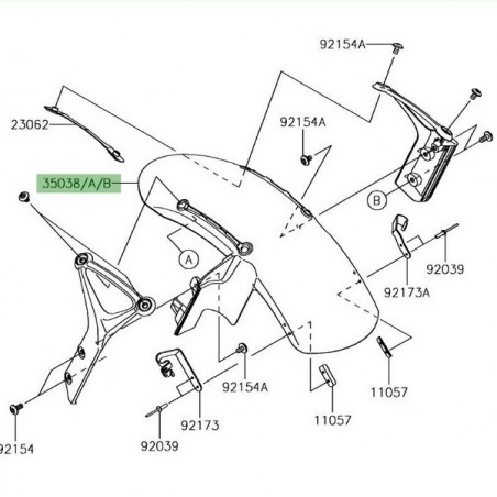 Garde-boue avant peint Kawasaki Z900RS (2018-2021) | Moto Shop 35