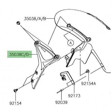 Flanc garde-boue avant gauche Kawasaki Z900RS (2018-2021) | Moto Shop 35