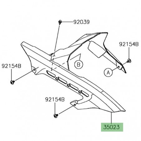 Garde-boue arrière Kawasaki Z900RS (2018-2024) | Réf. 350230421