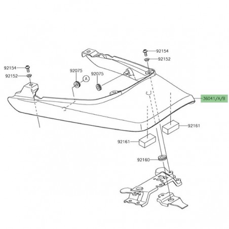 Coque arrière peinte Kawasaki Z900RS (2018-2022) | Moto Shop 35