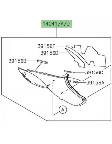 Carénage sous-selle gauche Kawasaki Z900RS (2018-2021) | Moto Shop 35