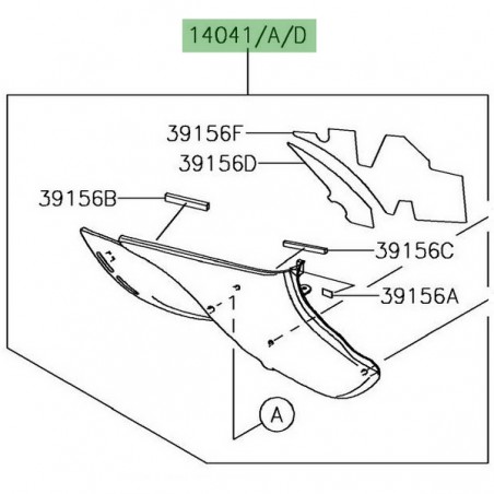 Carénage sous-selle gauche Kawasaki Z900RS (2018-2021) | Moto Shop 35
