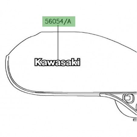 Autocollant 3D "Kawasaki" réservoir Kawasaki Z900RS (2018-2021) | Réf. 560542282 - 560542283