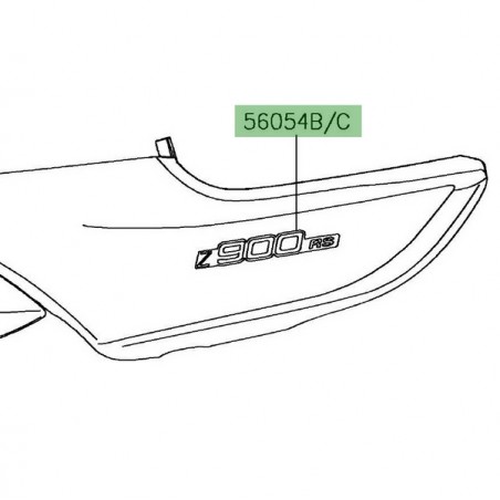 Autocollant 3D "Z900RS" carénage sous-selle Kawasaki Z900RS (2018-2021) | Réf. 560542284 - 560542285