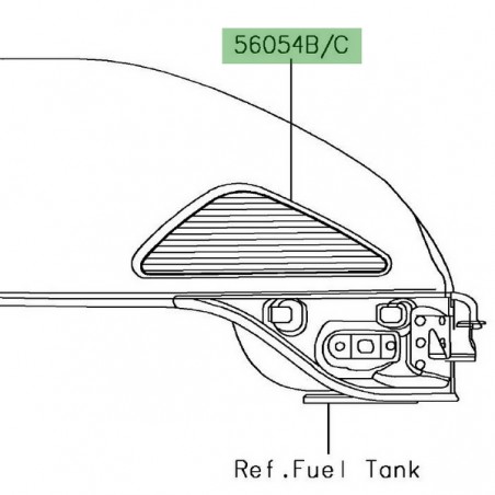 Autocollant grip genoux réservoir Kawasaki Z900RS (2018-) | Moto Shop 35
