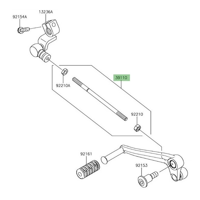 Tige de sélecteur de vitesse Kawasaki Z900RS (2018-2021) | Moto Shop 35