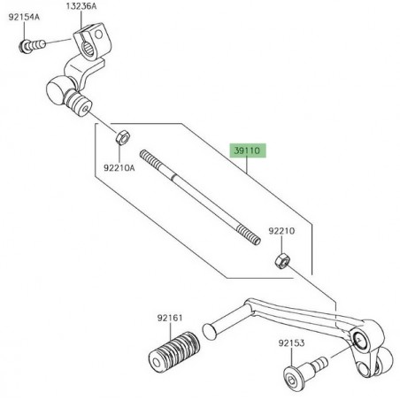 Tige de sélecteur de vitesse Kawasaki Z900RS (2018-2021) | Réf. 391100044