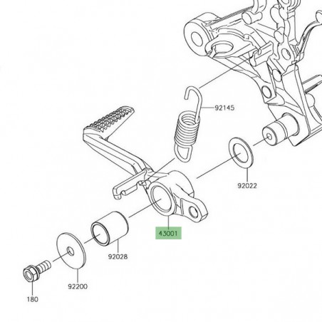 Pédale de frein d'origine Kawasaki Z900RS (2018-2021) | Réf. 430010760