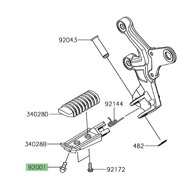 Téton de repose-pieds Kawasaki 920011905 | Moto Shop 35