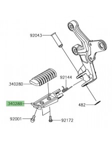 Repose-pieds avant gauche Kawasaki Z900RS (2018-2021) | Réf. 340280352