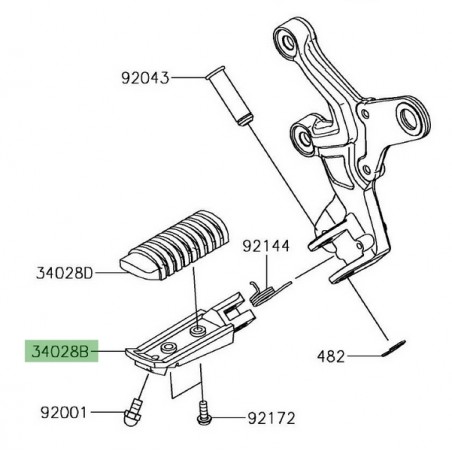 Repose-pieds avant gauche Kawasaki Z900RS (2018-2021) | Réf. 340280352