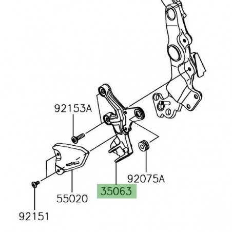 Platine repose-pieds avant gauche Kawasaki Z900RS (2018-2021) | Réf. 35063139118R