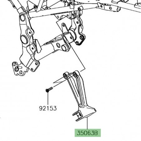 Platine repose-pieds arrière gauche Kawasaki Z900RS (2018-2021) | Réf. 35063139318R