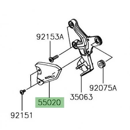Protection de talon repose-pieds avant gauche Kawasaki Z900RS (2018-2021) | Réf. 550202178