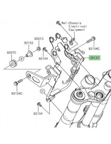 Support bloc compteur/optique avant Kawasaki Z900RS (2018-2021) | Réf. 391370678