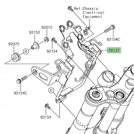 Support bloc compteur/optique avant Kawasaki Z900RS (2018-2021) | Réf. 391370678