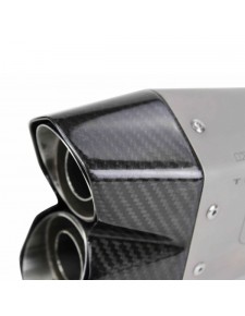 Détail embout carbone échappement IXRace M10 Titanium en vente chez Moto Shop 35 Kawasaki Rennes
