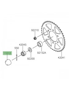 Capuchon écrou de roue arrière Kawasaki 110121590 | Moto Shop 35