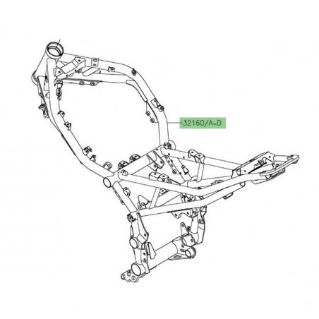 Cadre noir Kawasaki Z900 (2018) | Réf. 32160100818R